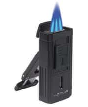 LOTUS DUKE V TRIPLE LIGHTER & V CUTTER - BLACK